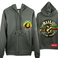 Bob Marley & The Wailers Rebel Music Record Charcoal Zip Hoodie - Men's