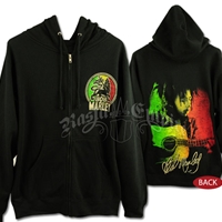 Bob Marley & Lion of Judah Black Zip Hoodie - Men's