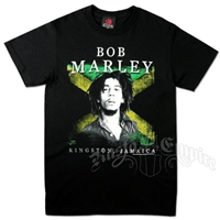 Bob Marley Kingston Jamaica Black T-Shirt - Men's