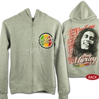 Bob Marley And The Wailers One Love Gray Zip Hoodie - Women's