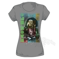 Bob Marley One Love Block Asphalt Gray T-Shirt - Women's