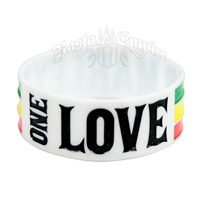 Bob Marley One Love Silicone Wristband - White