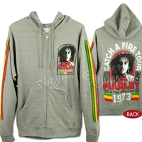 Bob Marley CAF Manchester Tour Gray Zip Hoodie - Men's