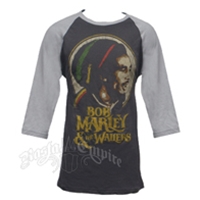 Bob Marley Retro Smoke/Silver Baseball Shirt - Men's
