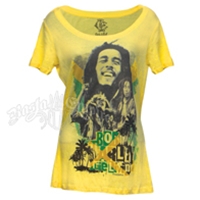 Bob Marley Irie Livin' Yellow Scoop Neck Top - Women's