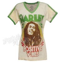 Bob Marley Positive Vibes FrenchVan/Green Soccer Jersey - Women's