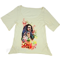 Bob Marley One Love Cream Scoop Neck Top - Women's