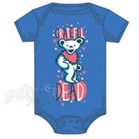 Grateful Dead Heart and Stars Bear Creeper - Turquoise