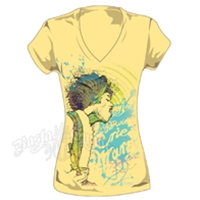 Jimi Hendrix The Wind Cries Mary Yellow V-Neck T-Shirt - Women's