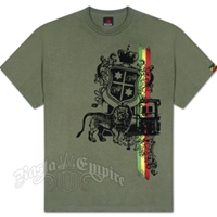 Lion and Shield Army Green Rasta T-Shirt - Men's