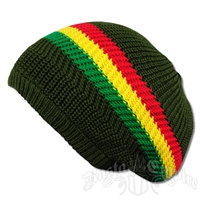 Rasta Stripes and Olive Tam Headwear