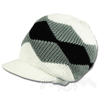 Waves Cotton Cap with Visor - White/Gray/Black