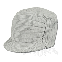 Solid Gray Knit Flat Top Cadet Cap