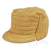 Solid Khaki Knit Flat Top Cadet Cap