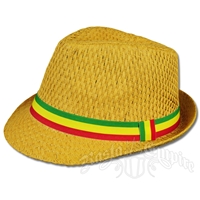 Rasta Straw Fedora - Beige
