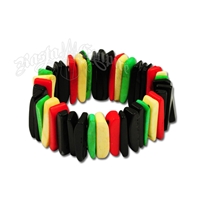 Rasta and Reggae Bone Beaded Bracelet