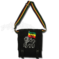 Rasta Lion & Peace Sign Hemp Shoulder Bag