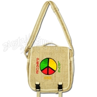 Rasta Peace & Love Hemp Messenger Bag