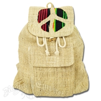 Rasta Peace Sign Hemp Backpack
