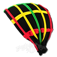 Rasta Checks Kerchief Headband – Black