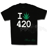 I Love 420 Pot Leaf Black T-Shirt – Men’s