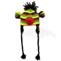 Rasta Monkey Ear Flap Beanie Hat – Youth’s