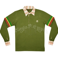 Dub Wise Rasta Stipe Olive L/S Rugby Shirt - Men’s