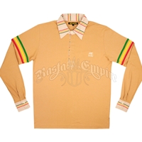 Dub Wise Rasta Stripe Tan  L/S Rugby Shirt - Men’s