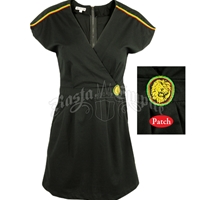 Dub Wise Rasta Lion Crossover V-Neck Black Dress – Women’s