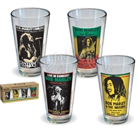 Bob Marley Tour Poster Pint Mug Glass Set