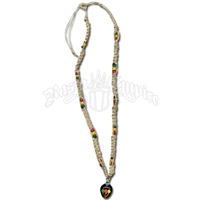 Rasta Mushroom Pendant & Coco Beads Hemp Necklace