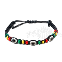 Rasta & Evil Eye Beads Bracelet
