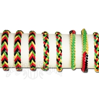 Rasta and Reggae Braided Leather Bracelet - Assorted Designs