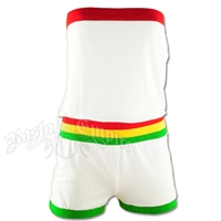 Rasta Tube Top Romper - White