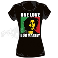 Bob Marley One Love Box Black T-Shirt - Women's