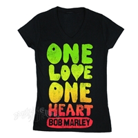 Bob Marley One Love Box Black T-Shirt - Women's