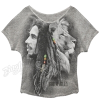 Bob Marley Profile Grey Dolman T-Shirt - Women’s