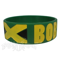 Bob Marley Jamaica Flag Silicone Wristband - Green