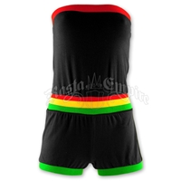 Rasta Tube Top Romper - Black