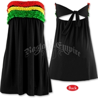 Rasta and Reggae Ruffle Tube Top Short Dress