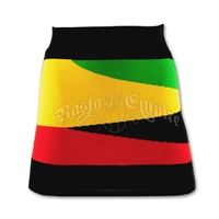 Rasta and Reggae Knit Mini Skirt with Wave Pattern