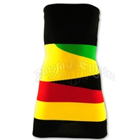 Rasta and Reggae Wave Stripes Knit Tube Top Mini Dress