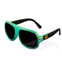 Rasta Peace Sign Classic Style Sunglasses - Teal