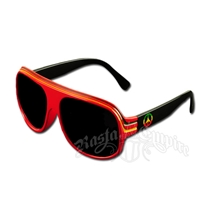 Rasta Peace Sign Classic Style Sunglasses - Red