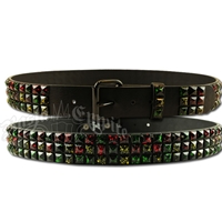 Rasta Speckled Stub Leather Belt