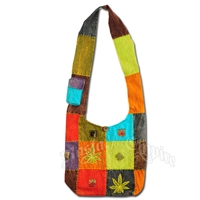 Marijuana Leaf Patchwork Shoulder Bag