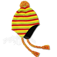 Rasta Ear Flap Hat - Stripes