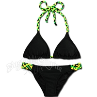 Jamaican Braid Triangle Top and Lowrise Bottom Bikini Swimsuit