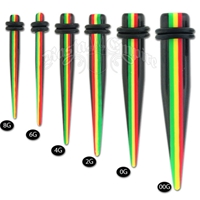 Rasta Stripe Taper Plug Body Jewelry