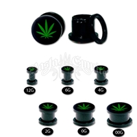 Marijuana Leaf Double Saddle Screw Fit Body Jewelry